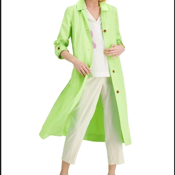 Sale Nwt Alfani Womens Trench Coat Lime 